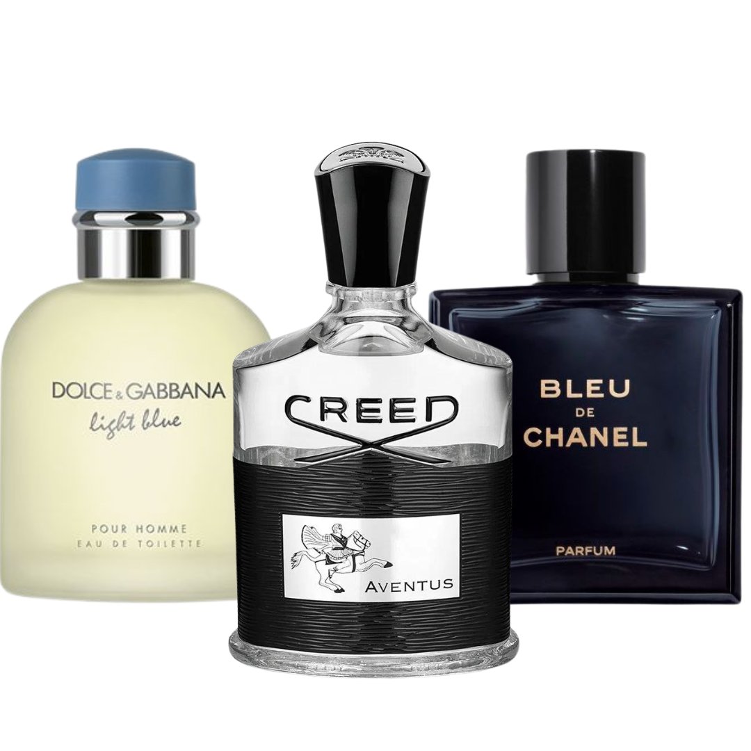 Kit 3 Parfüme Bleu de Chanel, Creed Aventus und Dolce & Gabbana Light Blue (Eau de Parfum)